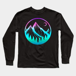 Vintage Mountains and Forrest Hiking and Camping Long Sleeve T-Shirt